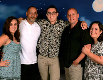 Terry Deleon (right) with her family on a cruise just 10 days after her surgery