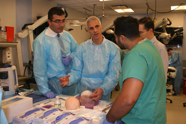 Dr. Souweidane shows surgical details to participants