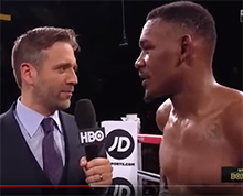 Daniel Jacobs acknowledged Dr. Hartl from the ring after his win