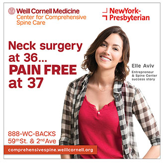 Elle Aviv billboard for Weill Cornell Medicine