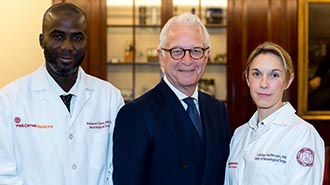 Dr. Philip Stieg with Dr. Babacar Cisse and Dr. Caitlin Hoffman