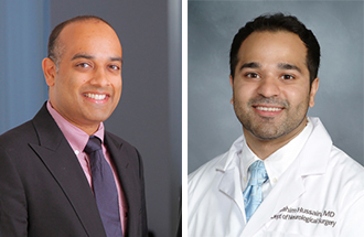 Drs. Rohan Ramakrishna and Ibrahim Hussain of the Weill Cornell Medicine Brain and Spine Center