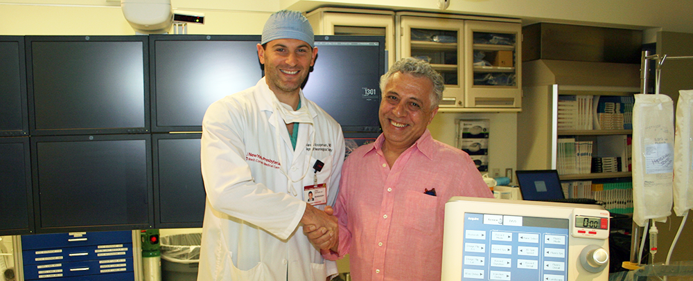 Dr. Jared Knopman and his patient Alain Suissa