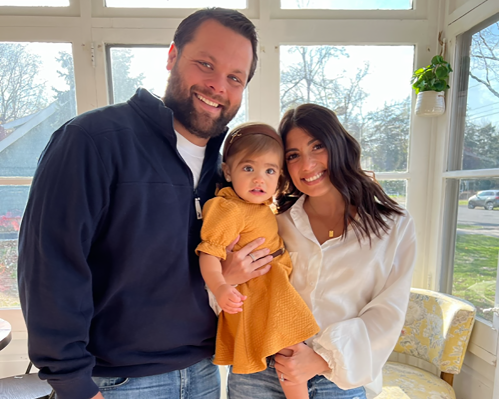 Jamie Igneri with her husband, Chris, and their daughter