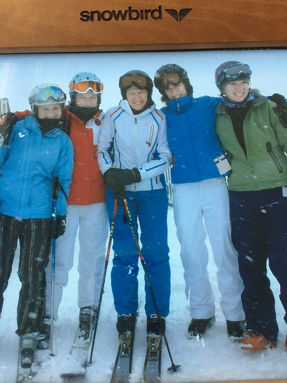 Pearl Staller (center) on a ski trip with her daughter and granddaughters