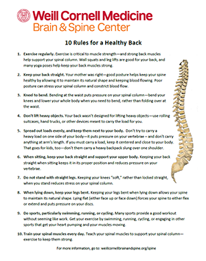10 Rules for a Healthy Back
