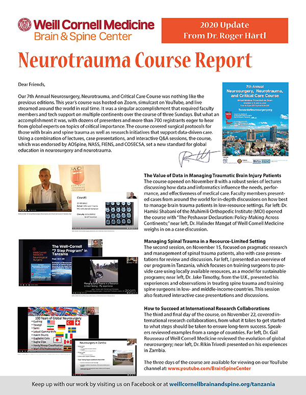 2020 Tanzania Neurotrauma Course Update