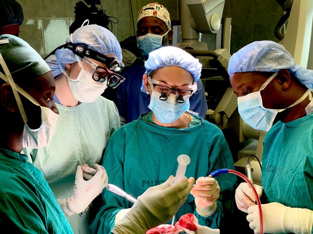 In November 2019 Dr. Caitlin Hoffman performed the first-ever functional hemispherotomy in Tanzania on a four-year-old boy with intractable seizures. Dr. Hoffman was assisted by Dr. Whitney Parker, a Weill Cornell Medicine neurosurgical resident, as well as by Dr. Japhet Ngerageza, the patient’s attending neurosurgeon. The surgery was successful, and the little boy is now seizure free.