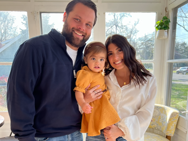 Jamie Igneri with her husband, Chris, and their daughter